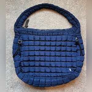 Free People Movement Quilted Navy Shoulder puffer Tote Bag -